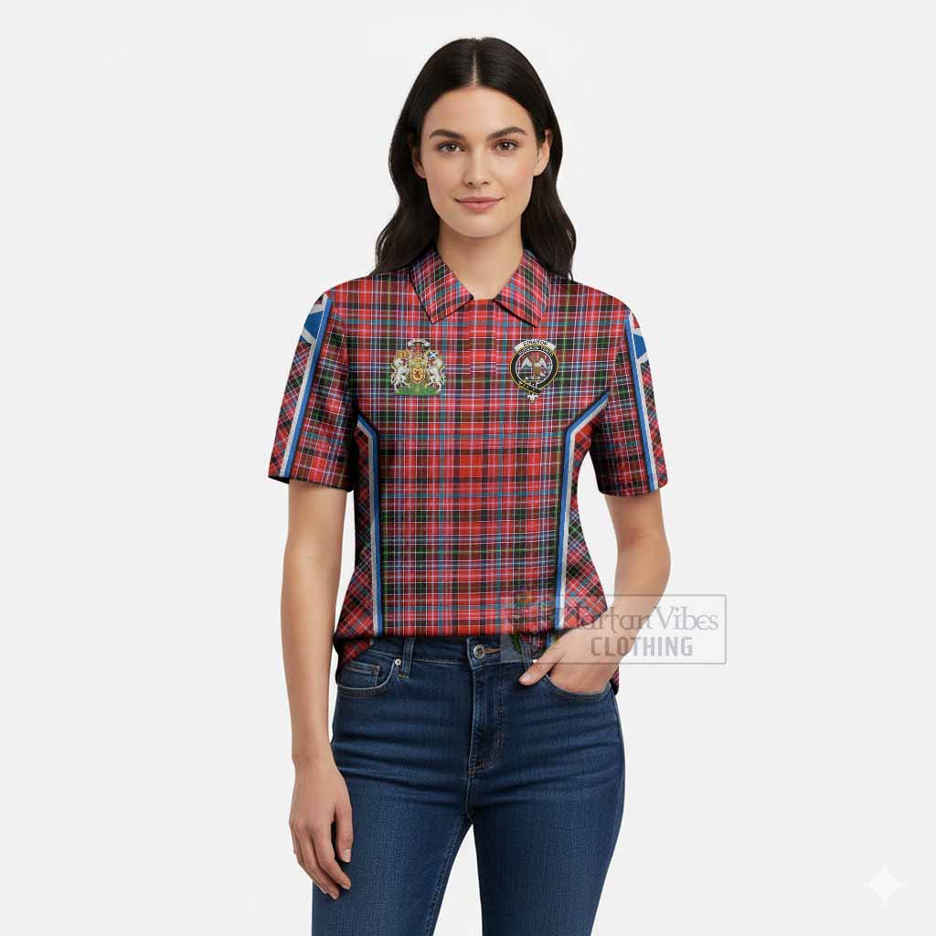 Straiton Tartan Crest Women’s Polo Sweater Top Scotland Coat of Arm Flag Style
