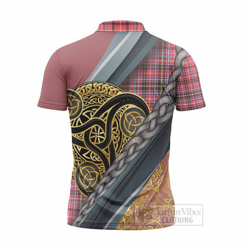 Straiton Tartan Crest Zipper Polo Shirt Scottish Triskele Celtic