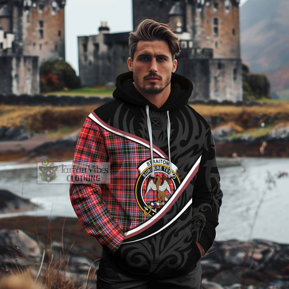 Straiton Tartan Family Crest Cotton Hoodie Celtic Scottish Thistle Floral - Tartan Vibes Clothing