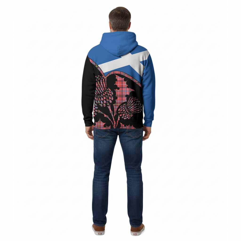 Straiton Tartan Family Crest Cotton Hoodie Scotland Thistle Floral Flag Style