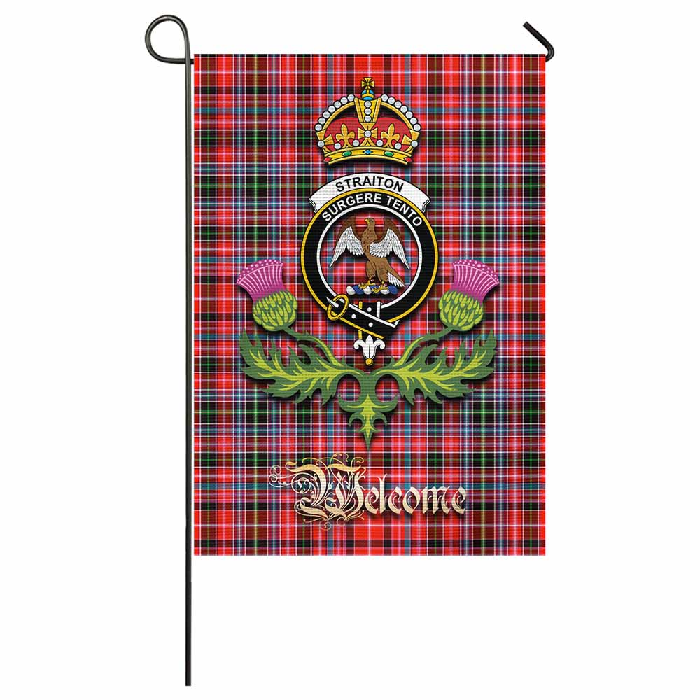 Straiton Tartan Family Crest Garden Flag Royal Thistle Welcome Style - Tartan Vibes Clothing