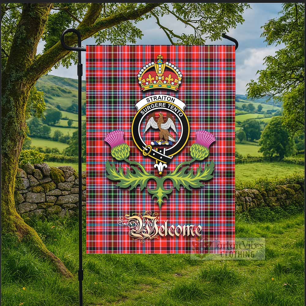 Straiton Tartan Family Crest Garden Flag Royal Thistle Welcome Style - Tartan Vibes Clothing