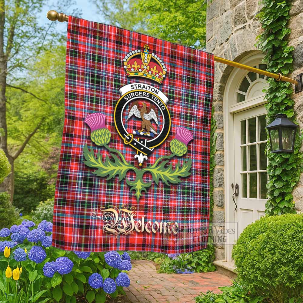 Straiton Tartan Family Crest Garden Flag Royal Thistle Welcome Style - Tartan Vibes Clothing