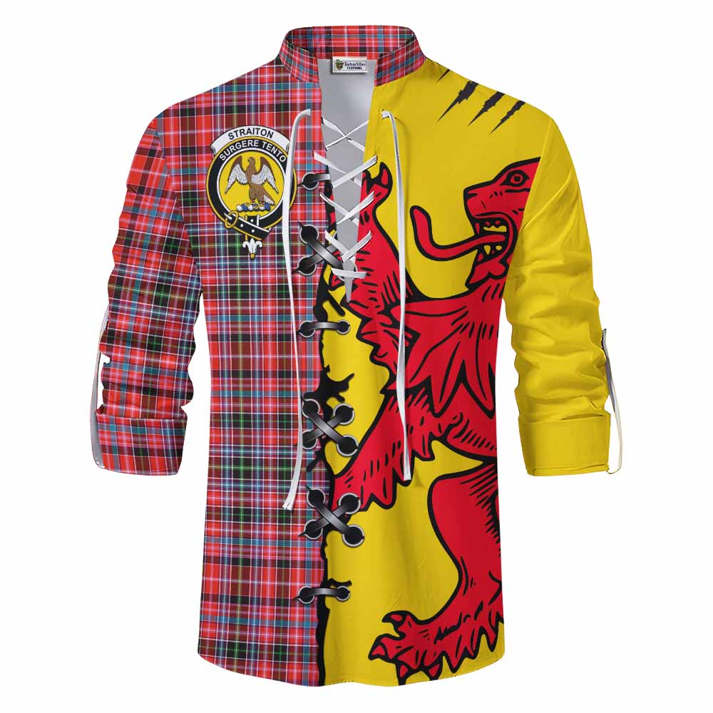 Straiton Tartan Family Crest Ghillie Kilt Shirt Lion Rampant Honor - Tartan Vibes Clothing