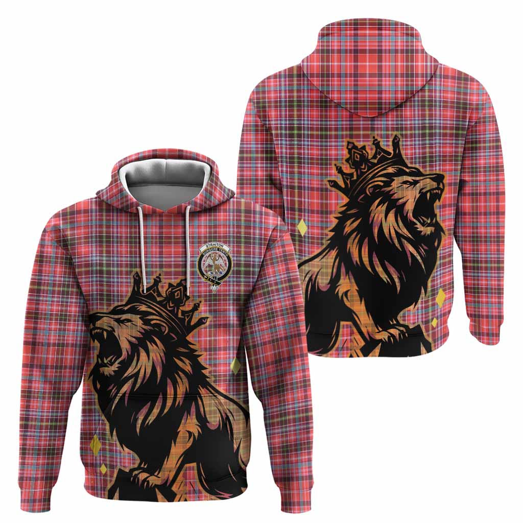 Straiton Tartan Family Crest Hoodie Crowned Lion Roaring