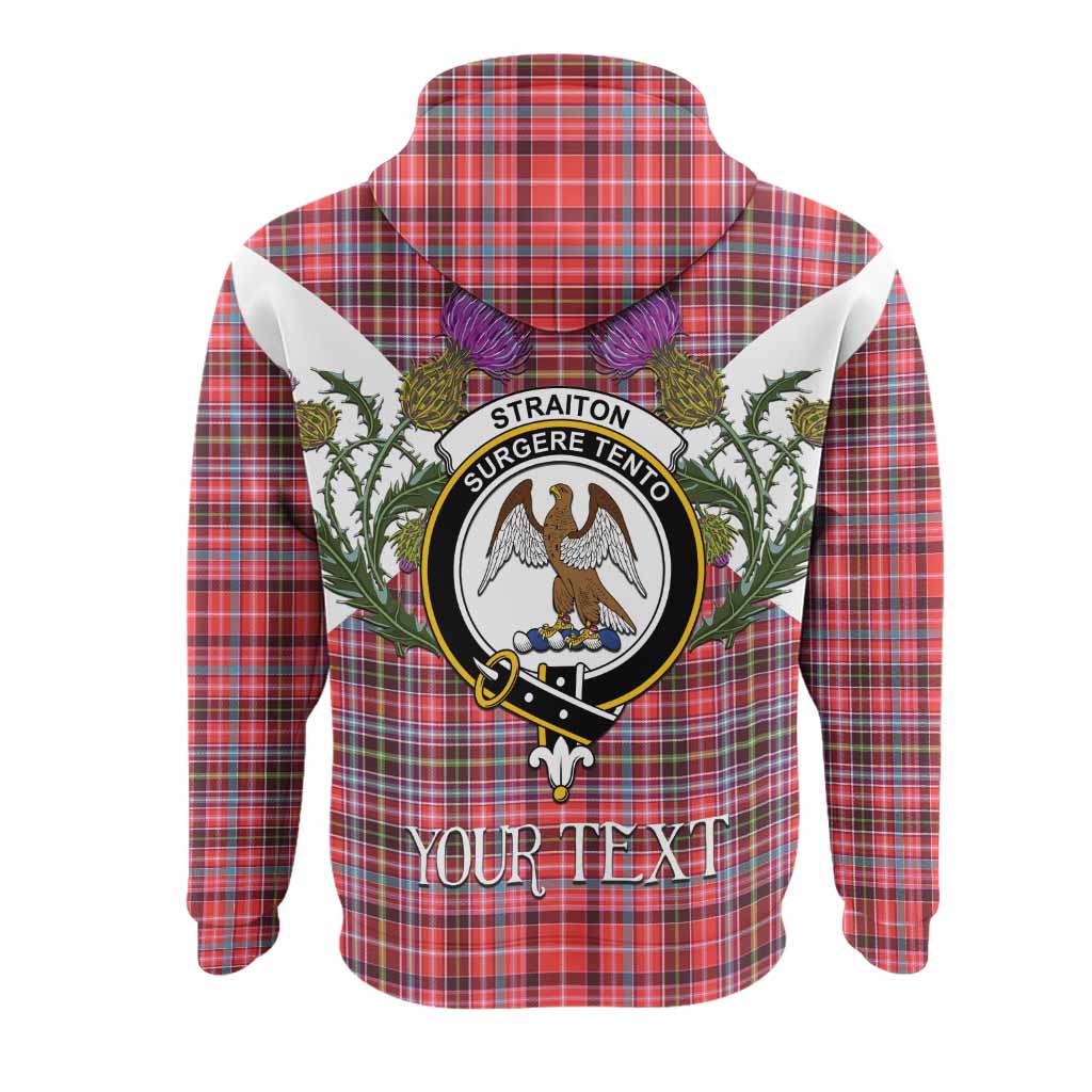 Straiton Tartan Family Crest Hoodie Scottish Burns Night Thistle Floral