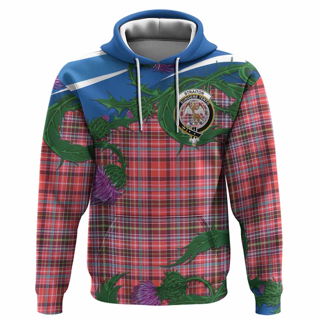 Straiton Tartan Family Crest Hoodie Thistle in Minimalism