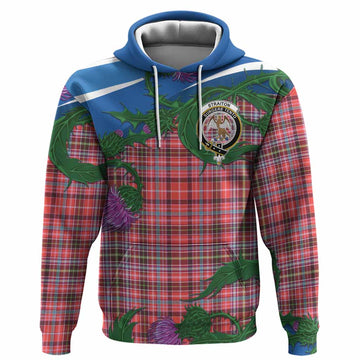 Straiton Tartan Family Crest Hoodie Thistle in Minimalism