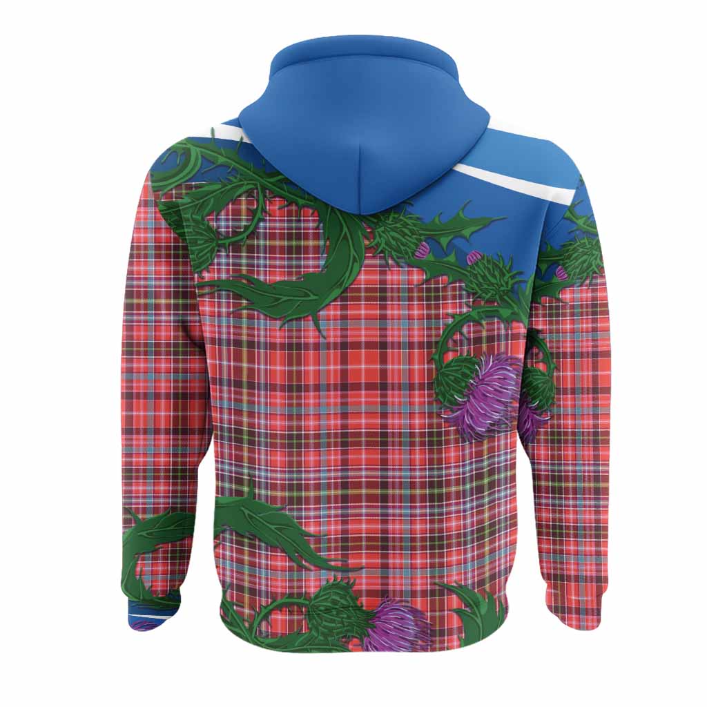 Straiton Tartan Family Crest Hoodie Thistle in Minimalism