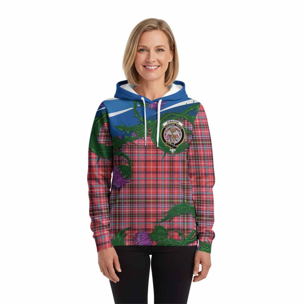 Straiton Tartan Family Crest Hoodie Thistle in Minimalism