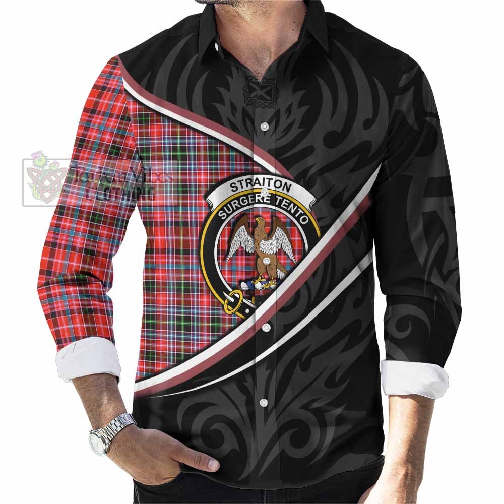 Straiton Tartan Family Crest Long Sleeve Button Shirts Celtic Scottish Thistle Floral - Tartan Vibes Clothing
