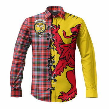 Straiton Tartan Family Crest Long Sleeve Button Shirts Lion Rampant Honor