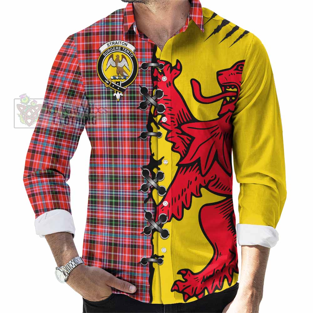 Straiton Tartan Family Crest Long Sleeve Button Shirts Lion Rampant Honor - Tartan Vibes Clothing