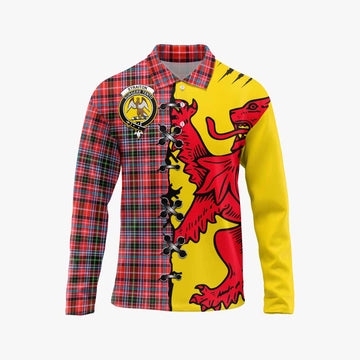 Straiton Tartan Family Crest Long Sleeve Polo Shirt Lion Rampant Honor