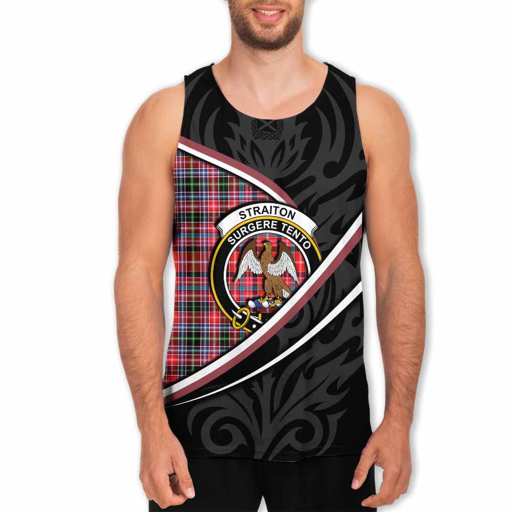 Straiton Tartan Family Crest Men Tank Top Celtic Scottish Thistle Floral - Tartan Vibes Clothing