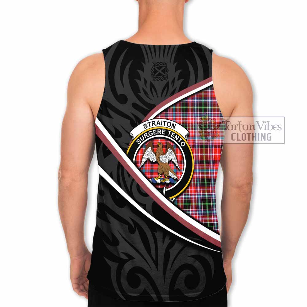 Straiton Tartan Family Crest Men Tank Top Celtic Scottish Thistle Floral - Tartan Vibes Clothing