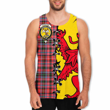 Straiton Tartan Family Crest Men Tank Top Lion Rampant Honor