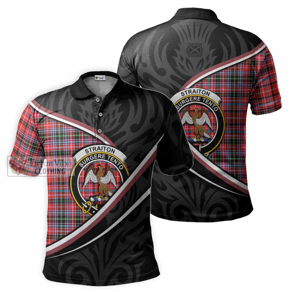 Straiton Tartan Family Crest Polo Shirt Celtic Scottish Thistle Floral - Tartan Vibes Clothing