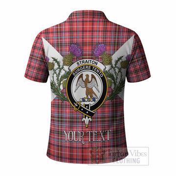 Straiton Tartan Family Crest Polo Shirt Scottish Burns Night Thistle Floral