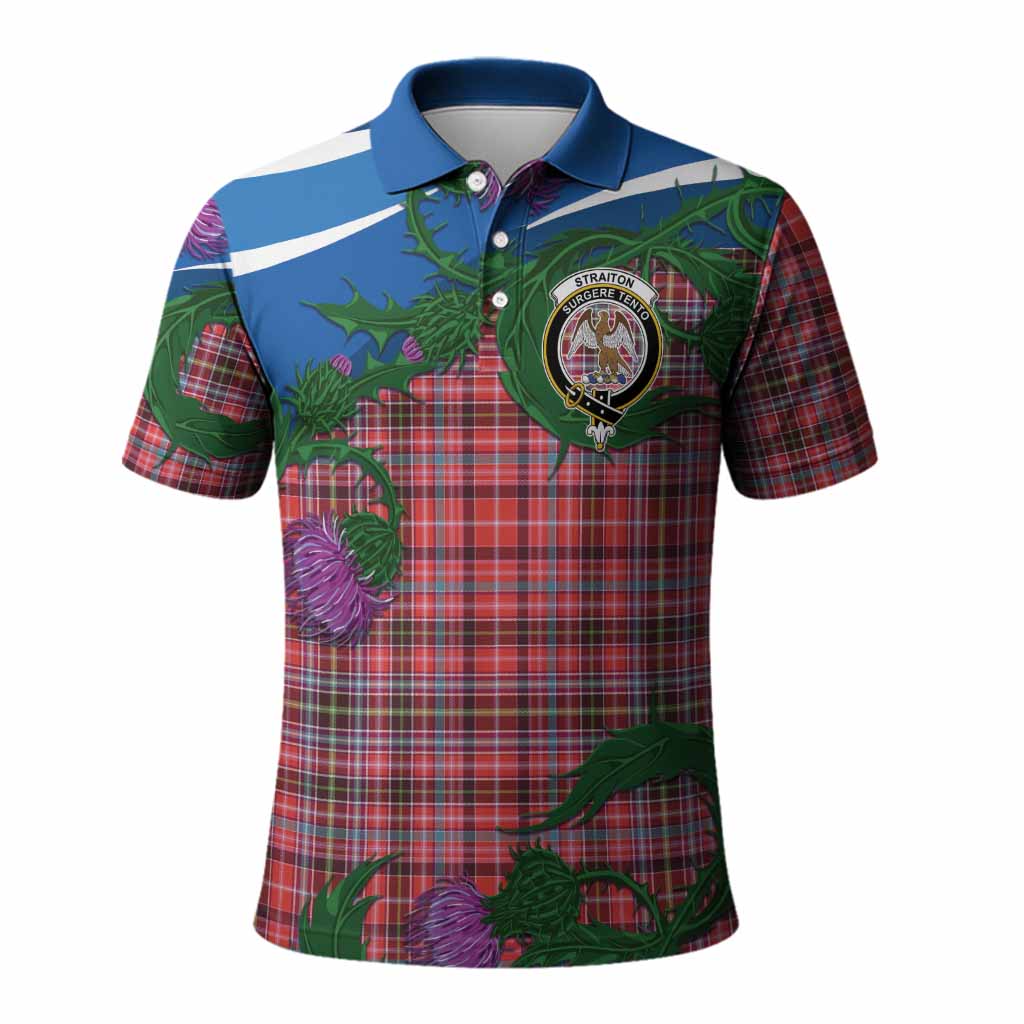 Straiton Tartan Family Crest Polo Shirt Thistle in Minimalism