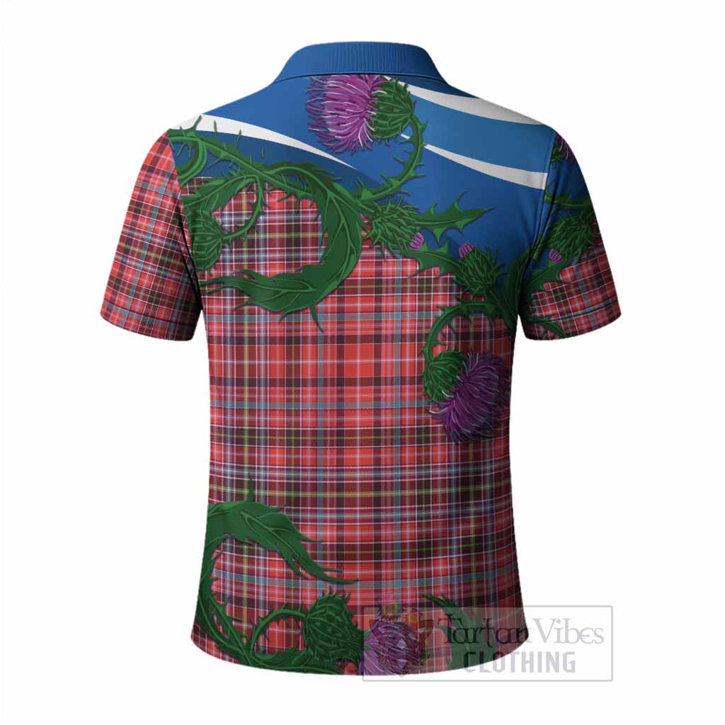 Straiton Tartan Family Crest Polo Shirt Thistle in Minimalism
