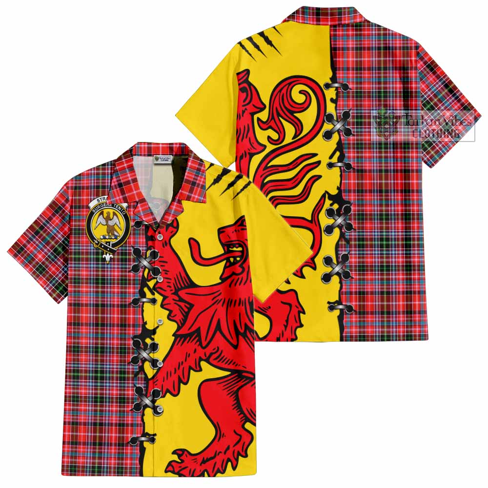 Straiton Tartan Family Crest Short Sleeve Button Shirt Lion Rampant Honor - Tartan Vibes Clothing
