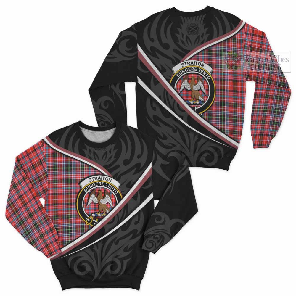 Straiton Tartan Family Crest Sweatshirt Celtic Scottish Thistle Floral - Tartan Vibes Clothing