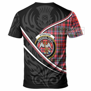 Straiton Tartan Family Crest T-shirt Celtic Scottish Thistle Floral - Tartan Vibes Clothing