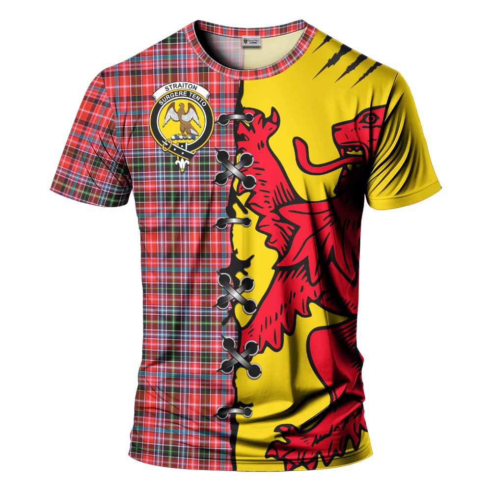 Straiton Tartan Family Crest T-shirt Lion Rampant Honor - Tartan Vibes Clothing
