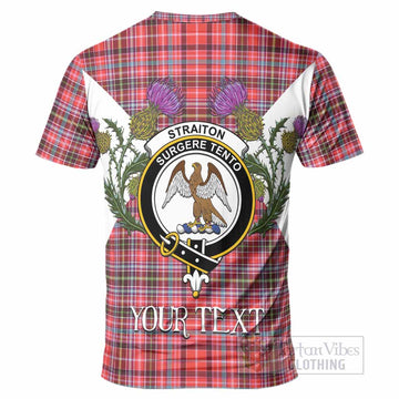 Straiton Tartan Family Crest T-Shirt Scottish Burns Night Thistle Floral