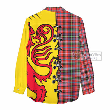 Straiton Tartan Family Crest Women Casual Shirt Lion Rampant Honor - Tartan Vibes Clothing
