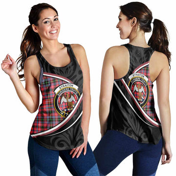 Straiton Tartan Family Crest Women Racerback Tanks Celtic Scottish Thistle Floral - Tartan Vibes Clothing