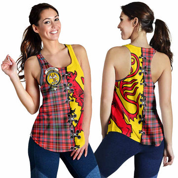 Straiton Tartan Family Crest Women Racerback Tanks Lion Rampant Honor - Tartan Vibes Clothing