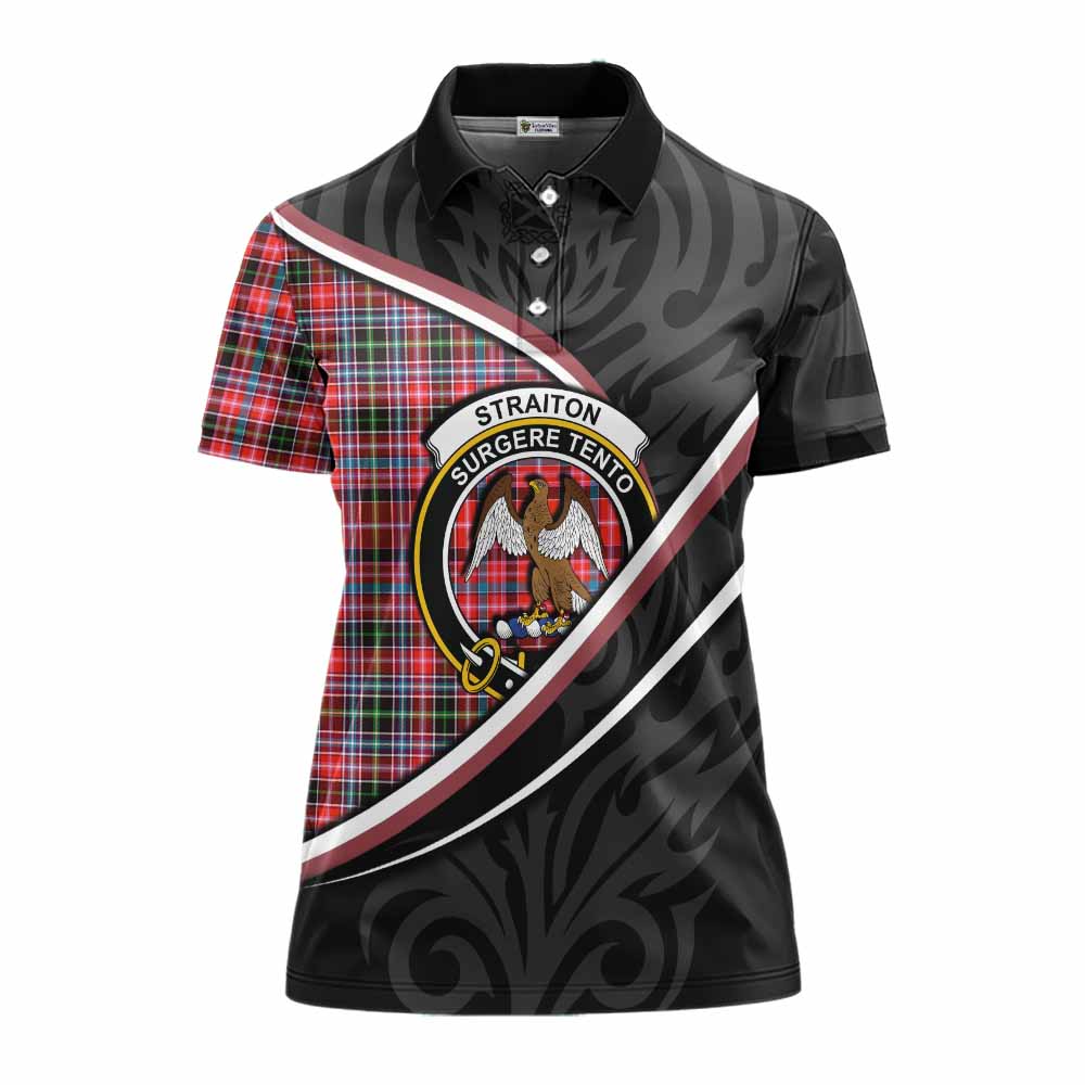 Straiton Tartan Family Crest Women's Polo Shirt Celtic Scottish Thistle Floral - Tartan Vibes Clothing