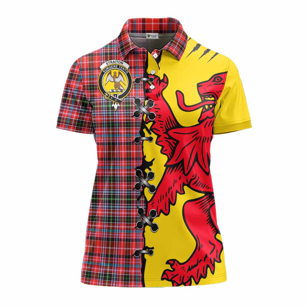 Straiton Tartan Family Crest Women's Polo Shirt Lion Rampant Honor - Tartan Vibes Clothing