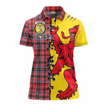 Straiton Tartan Family Crest Women's Polo Shirt Lion Rampant Honor