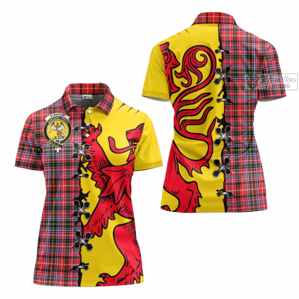 Straiton Tartan Family Crest Women's Polo Shirt Lion Rampant Honor - Tartan Vibes Clothing
