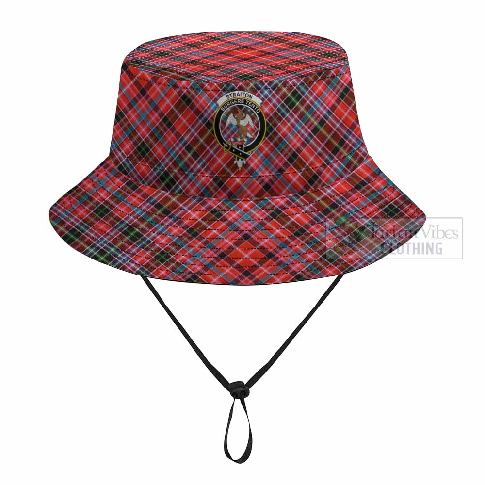 Straiton Tartan Fishing Hat with Family Crest