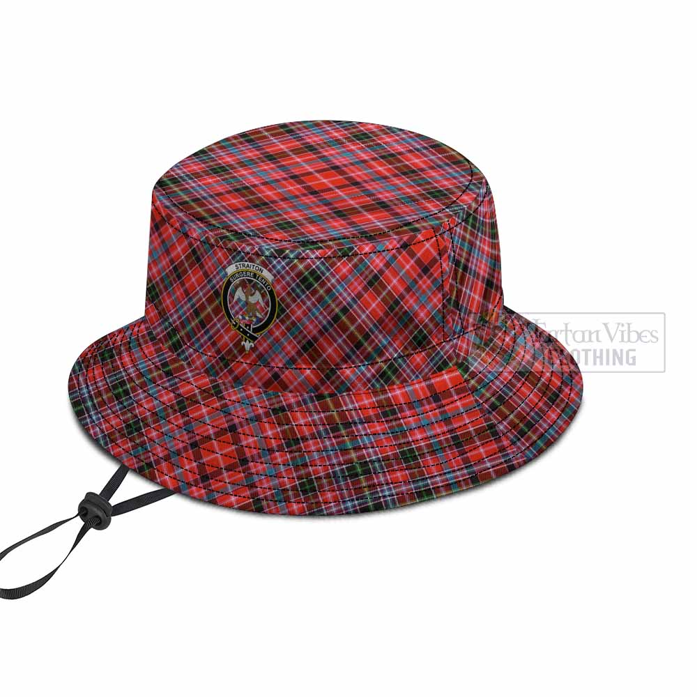 Straiton Tartan Fishing Hat with Family Crest