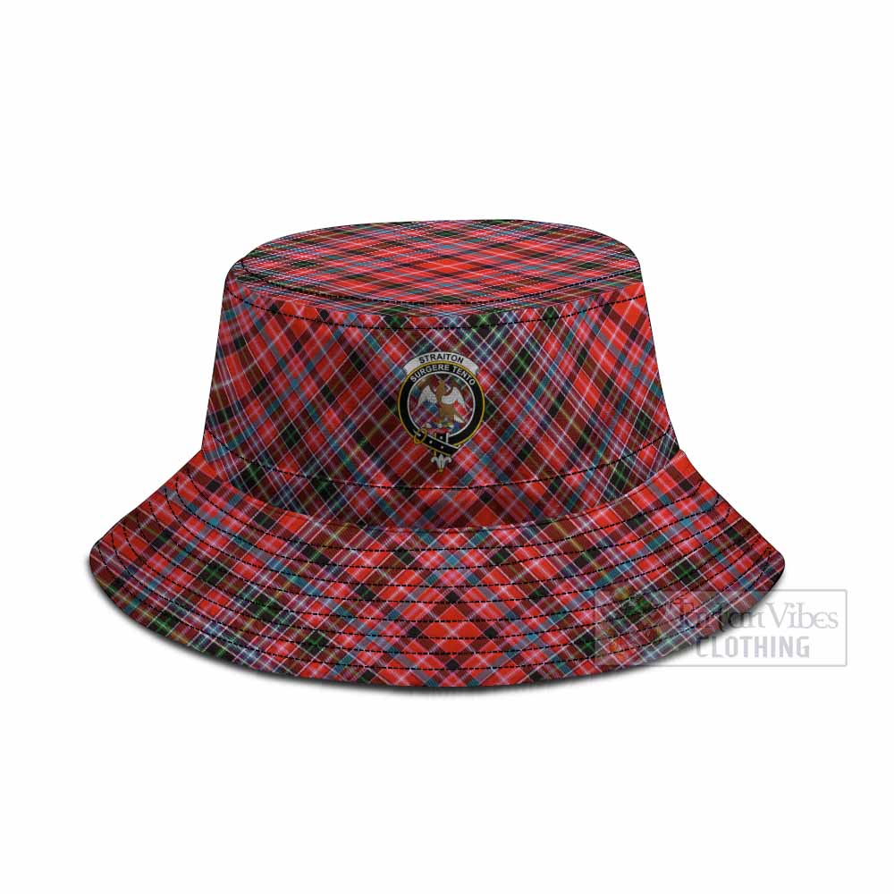 Straiton Tartan Fishing Hat with Family Crest