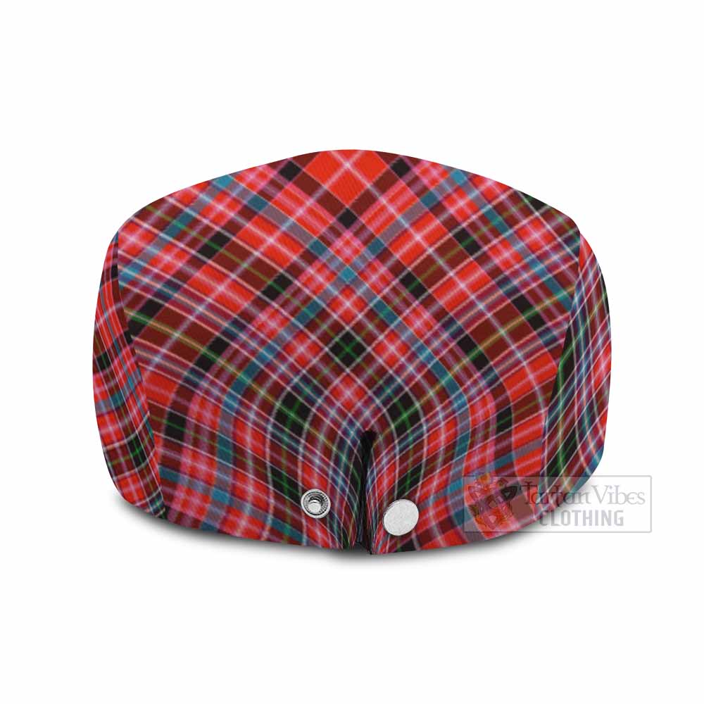 Straiton Tartan Flat Cap, Jeff Cap Cross Style with Family Crest - Tartan Vibes Clothing