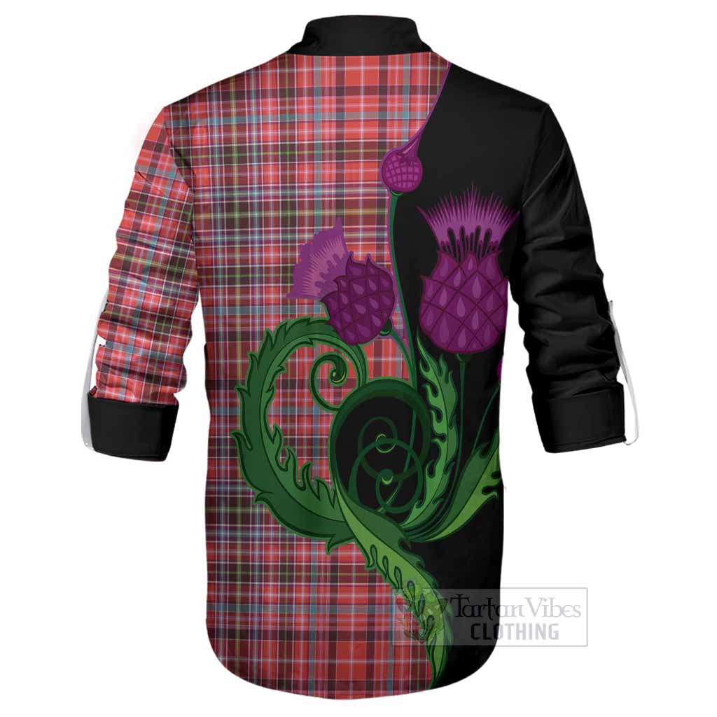 Straiton Tartan Ghillie Shirt Traditional Scottish Thistle