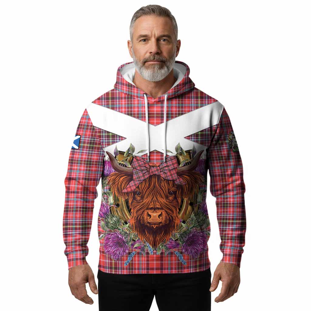 Straiton Tartan Hoodie Scottish Thistle Heilan Coo