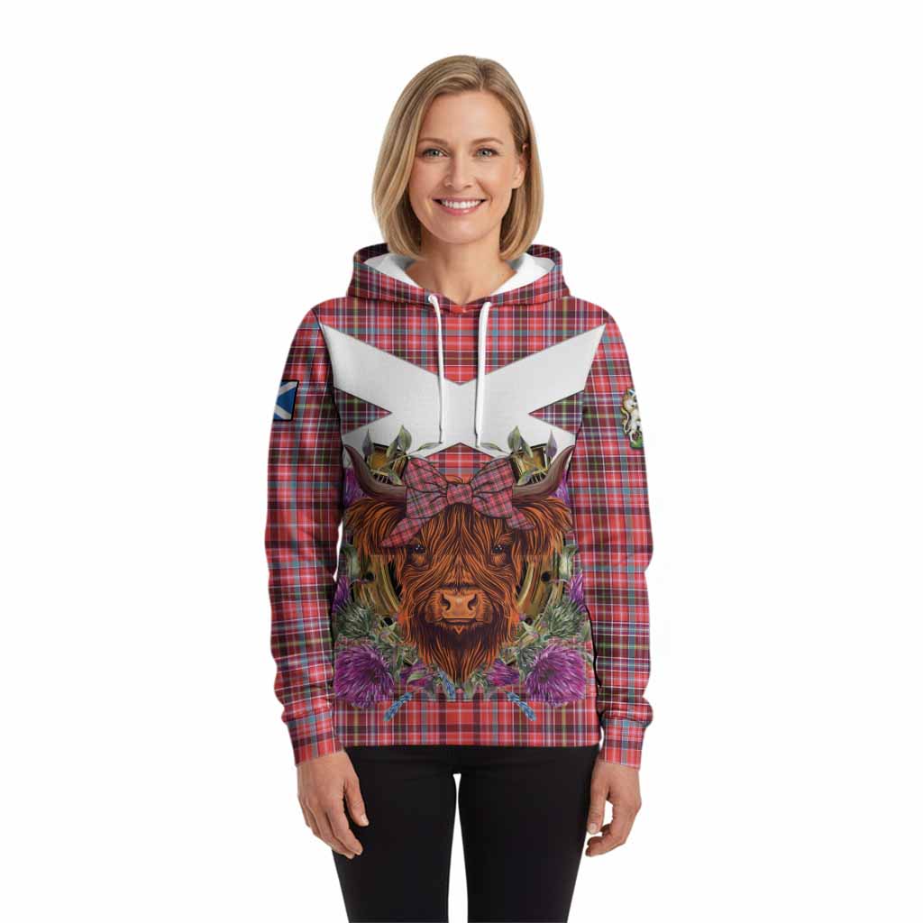 Straiton Tartan Hoodie Scottish Thistle Heilan Coo