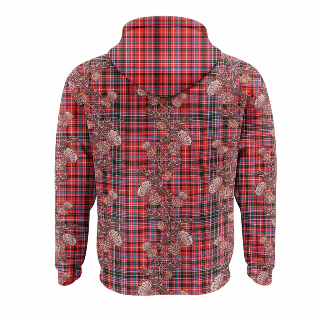 Straiton Tartan Hoodie Seamless Scottish Thistle Flowers