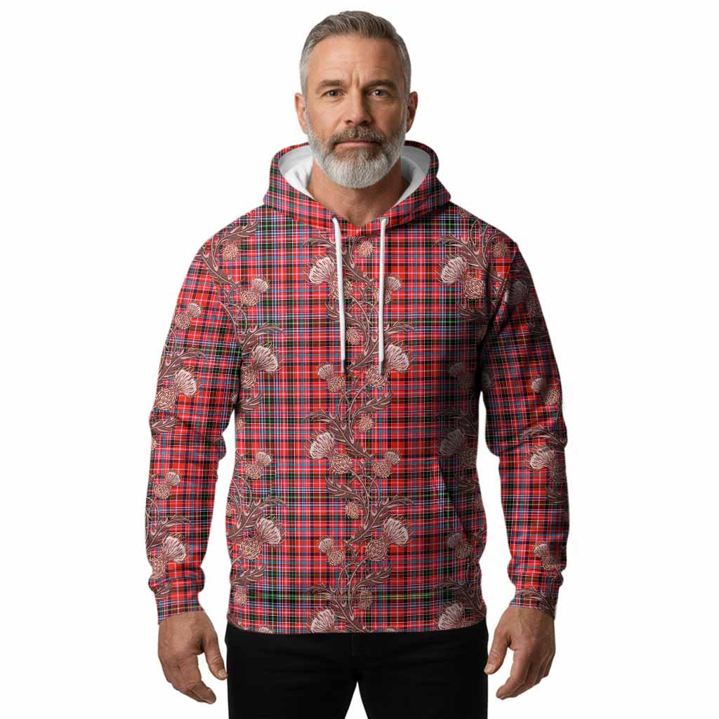 Straiton Tartan Hoodie Seamless Scottish Thistle Flowers