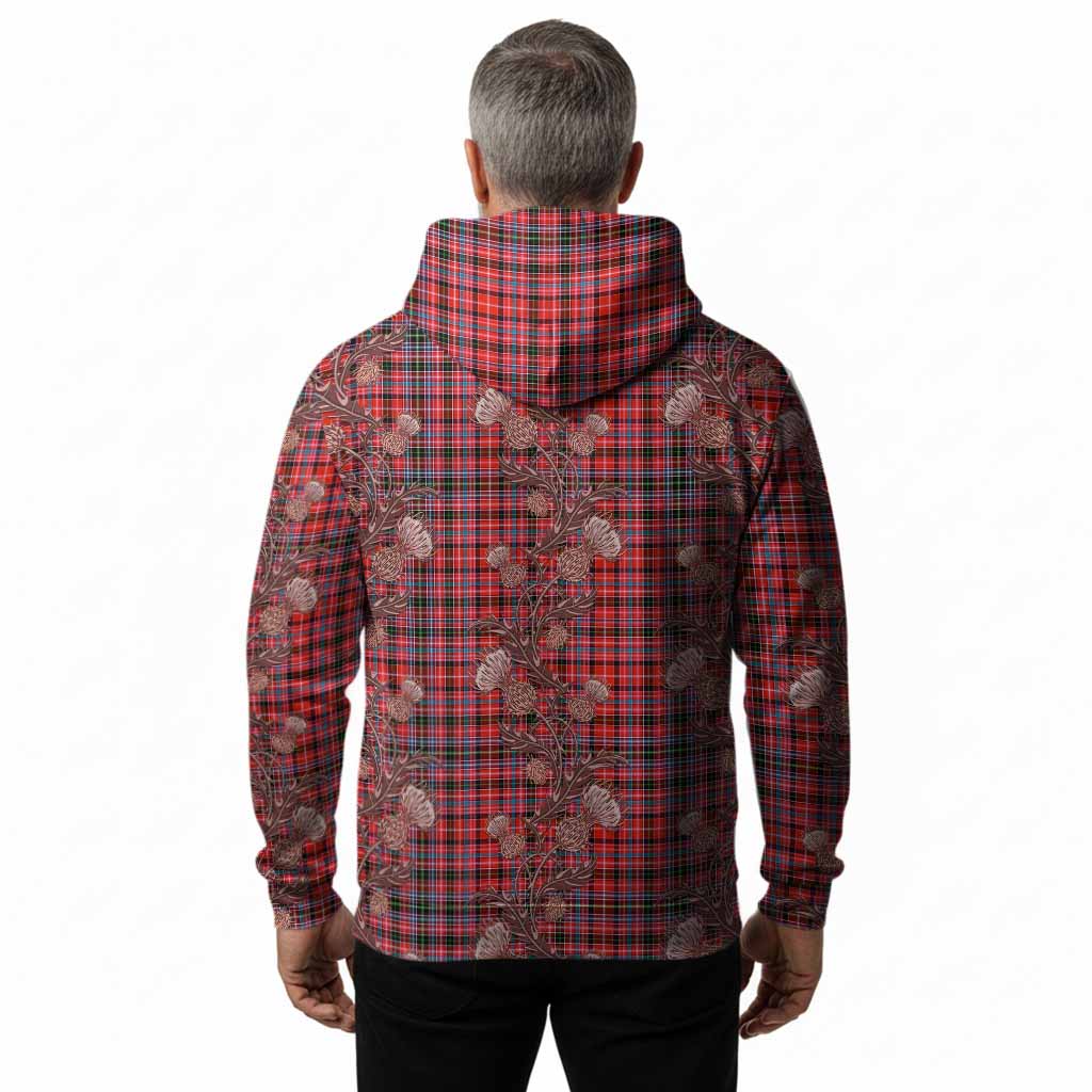 Straiton Tartan Hoodie Seamless Scottish Thistle Flowers