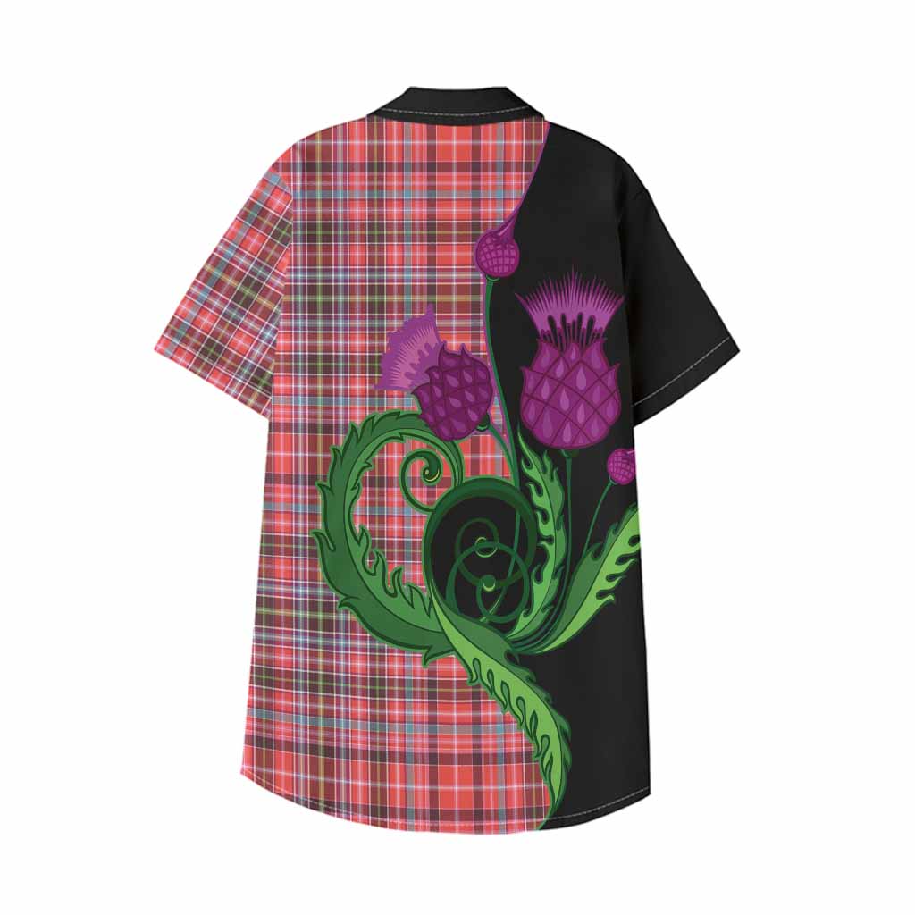 Straiton Tartan Kid Hawaiian Shirt Traditional Scottish Thistle