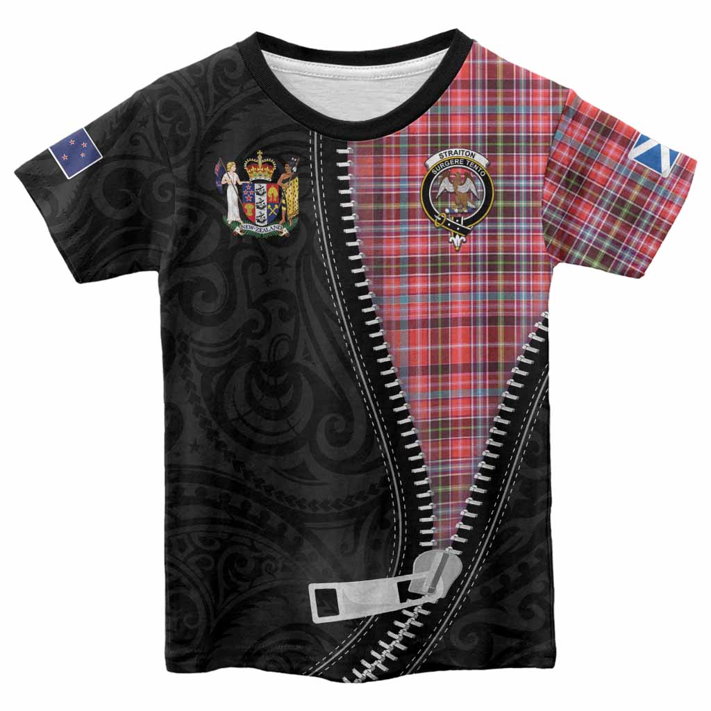 Straiton Tartan Kid T-shirt New Zealand Pattern Unique Zipper Stylized