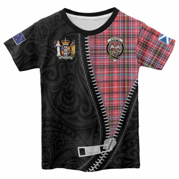 Straiton Tartan Kid T-shirt New Zealand Pattern Unique Zipper Stylized